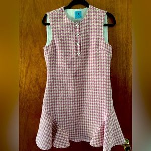 CeCe Pink/White Tweed Shift Dress